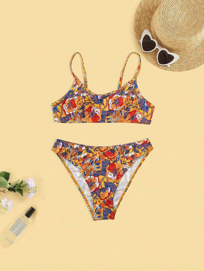Bikini Talla Grande con Estampado Floral y Tirantes Ajustables - Image 9