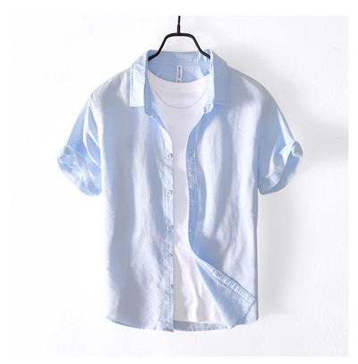 Camisa Casual de Algodón y Lino para Hombre - Image 17
