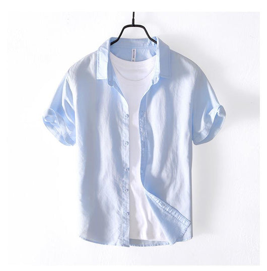Camisa Casual de Algodón y Lino para Hombre - Image 17