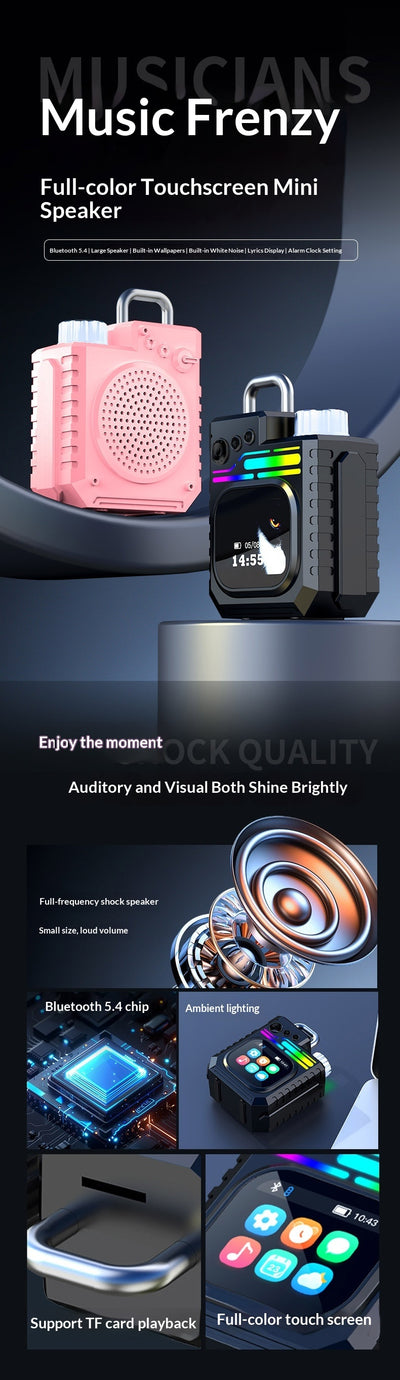 Altavoz Inteligente Portátil con Subwoofer, Pantalla a Color y Reloj Climático - Image 26