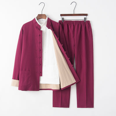 Traje Tres Piezas Slim Fit en Algodón y Lino para Hombre - Image 7