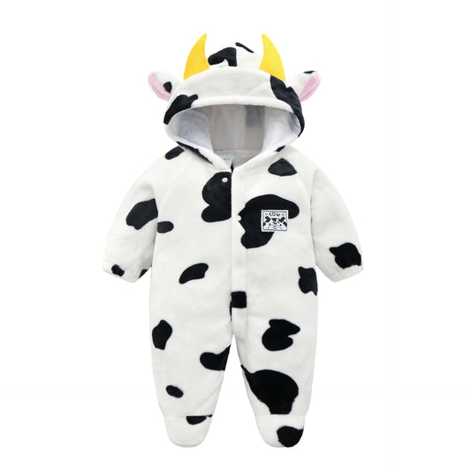 Pijama Tipo Mameluco de Franela con Capucha para Bebé - Unisex 0-1 Año
