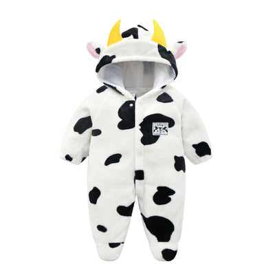 Pijama Tipo Mameluco de Franela con Capucha para Bebé - Unisex 0-1 Año