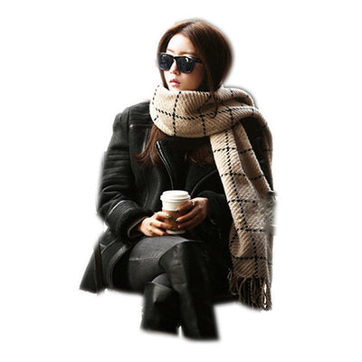 Bufanda Cuadros Británica Gruesa Abrigo Invierno Hombre Mujer Versátil - Image 3