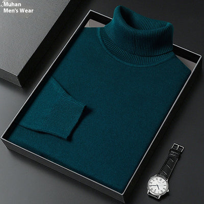 Suéter Cuello Alto para Hombre - Abrigo Básico Invierno Colores Sólidos - Image 22
