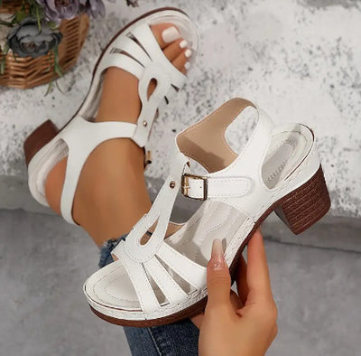 Sandalias de Tacón Grueso con Hebilla - Estilo Verano para Mujer - Image 8