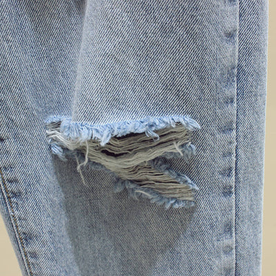 Pantalones Vaqueros Rotos Cintura Alta Suelta para Mujer - Image 11