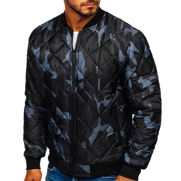 Chaqueta Béisbol Camuflaje Slim Fit Algodón Resistente al Viento