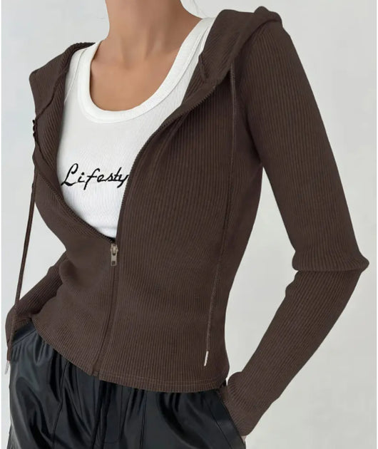 Chaqueta Slim Fit con Capucha para Mujer - Image 8