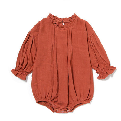Pijama Infantil de Lino Manga Larga - Romper Liso y Cómodo - Image 4