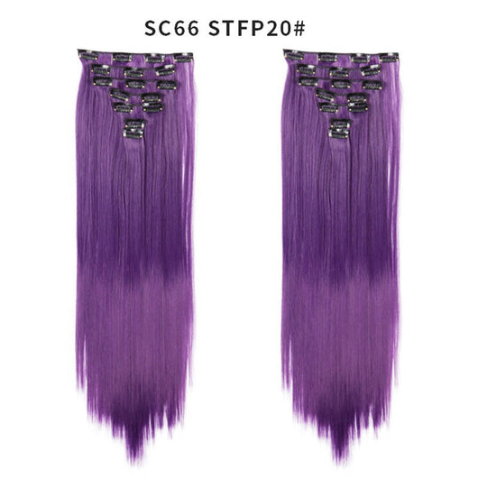 Set de Extensiones de Cabello con 16 Clips - Peluca de Fibra Sintética Premium - Image 39