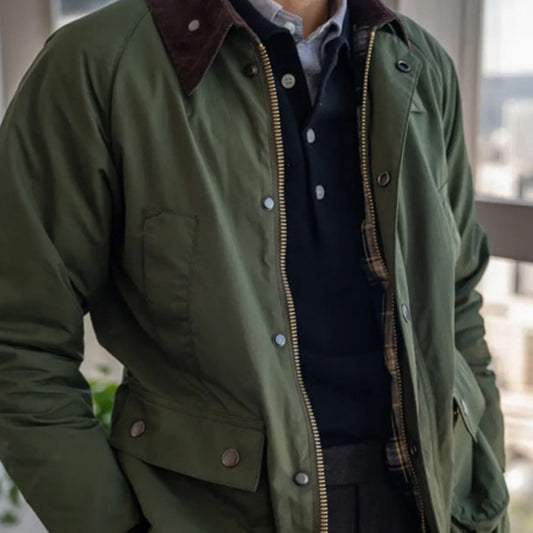 Chaqueta de Pana Safari Vintage con Cuello Clásico