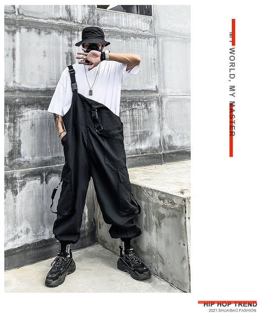 Overol Casual Vintage Holgado para Hombre Talla Grande - Image 9