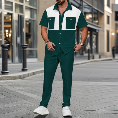 Conjunto de Dos Piezas: Camisa y Pantalón con Bloques de Color - Image 4