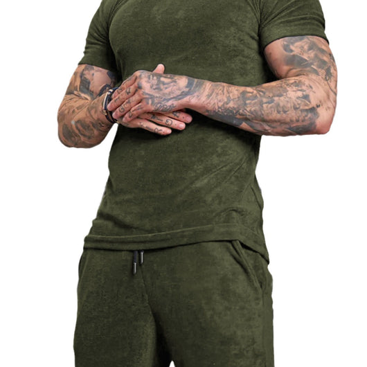 Traje Deportivo Casual de Ante con Manga Corta - Image 3