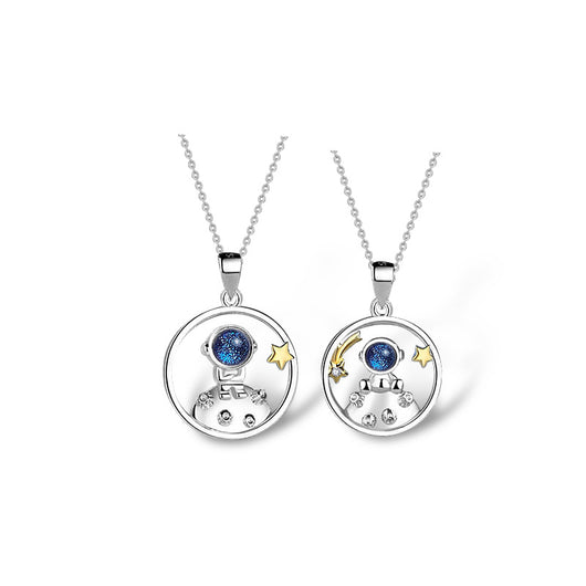 Collar de Astronautas en Pareja - Plata de Ley para Él y Ella - Image 10