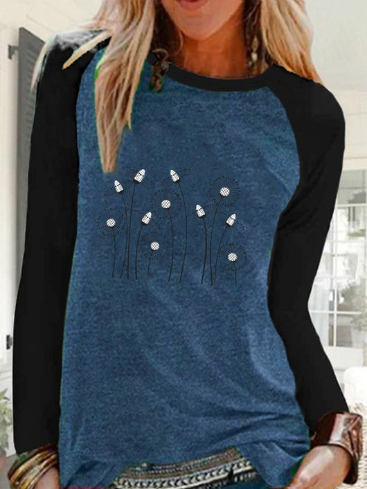 Camiseta Estampada de Cuello Redondo y Manga Larga para Mujer - Image 2