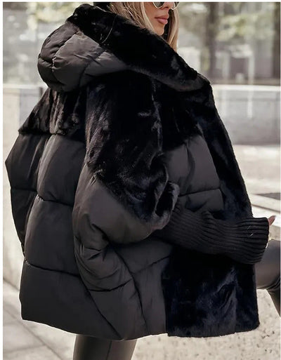 Abrigo de Invierno para Mujer con Parches de Pelaje Sintético - Image 6