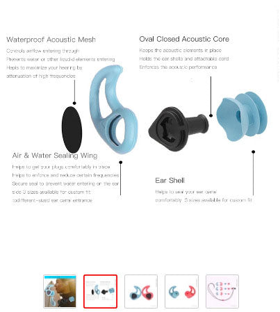 Tapones de Oído para Natación de Silicona Suave - Impermeables y Antipolvo