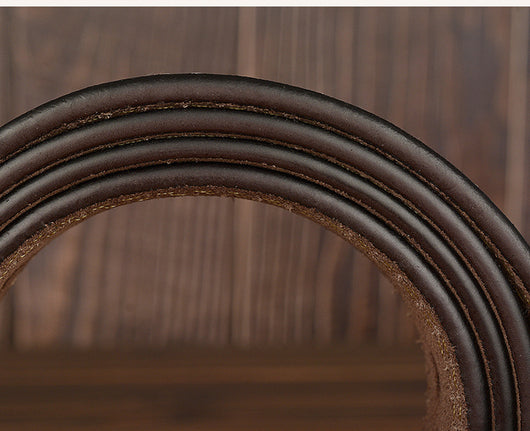 Cinturón de Cuero Genuino Doble Línea para Hombre con Hebilla Japonesa - Image 11