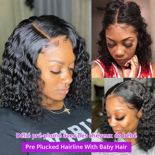 Peluca Frontal de Encaje Transparente Onda Profunda - Cabello Humano Rizado - Image 2