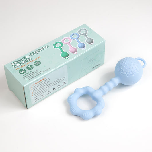 Sonajero Mordedor de Silicona con Sonido - Juguete Sensorial para Bebés - Image 2
