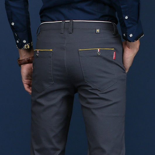 Pantalones Elásticos de Vestir Casual para Hombre Adulto - Corte Recto Suelto - Image 5
