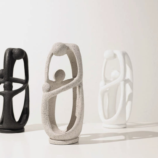 Decoración Familiar Minimalista en Resina - Figuras Abrazadas para Escritorio y Hogar - Image 2