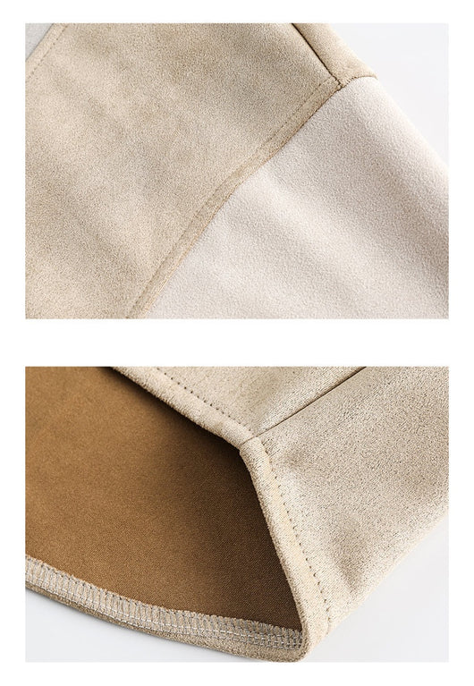 Chaqueta de Ante con Patchwork de Colores Contrastantes - Image 7