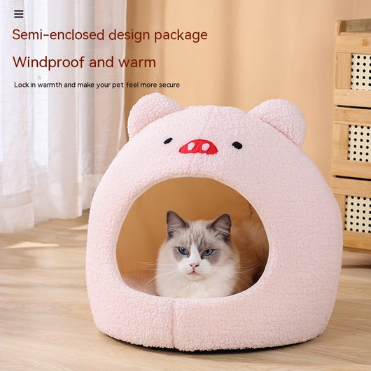 Nido Cálido para Gatos - Cama Felpa Cerrada Invierno - Image 3