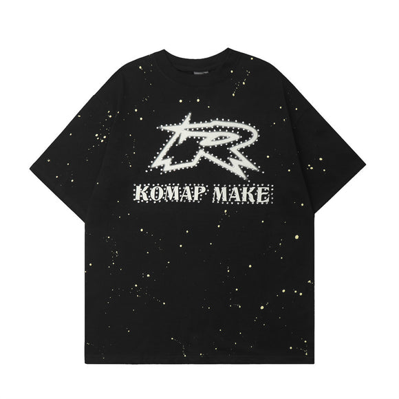 Camiseta Estampada Cielo Estrellado de Manga Corta para Hombre