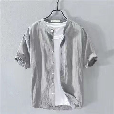 Camisa de Lino Japonés para Hombre Cuello Alto - Image 13