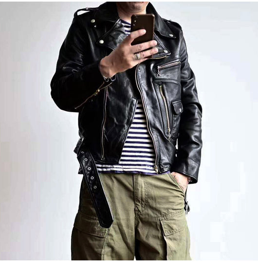 Chaqueta de Cuero Genuino para Motocicleta - Protección y Estilo - Image 17