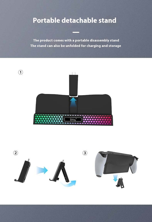 Base de Carga con Soporte Fijo y Lámpara RGB para Consolas de Juego - Image 27
