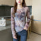 Blusa Tie-Dye con Cuello Redondo y Tul Suelto