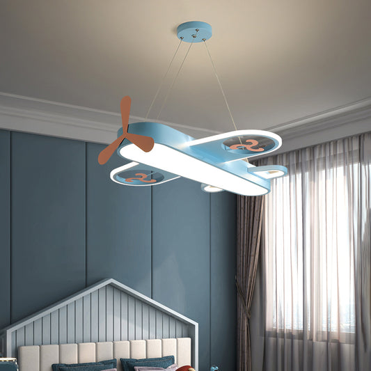 Lámpara Infantil Avión LED - Araña Decorativa Cartoon para Habitación