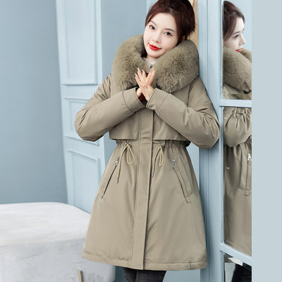 Abrigo de Algodón Holgado para Mujer con Forro Polar y Cintura Ajustable - Image 3