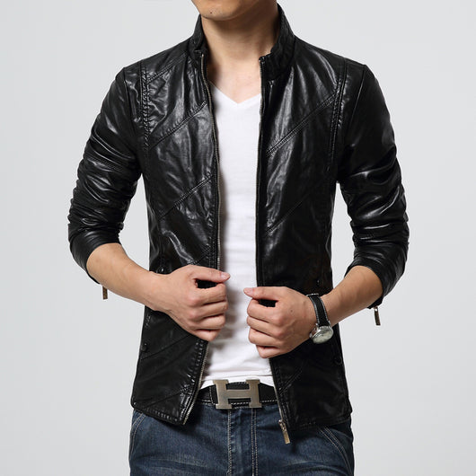 Chaqueta de Cuero PU Casual Talla Grande Corte Slim Coreano - Image 3