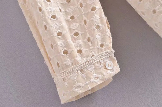Cardigan Hueco Bordado de Manga Larga para Mujer - Estilo Europeo y Americano - Image 9