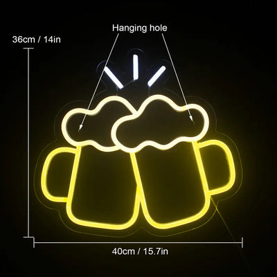 Letrero Neon LED Bar Beer Cheers - Luz Decorativa - Image 6