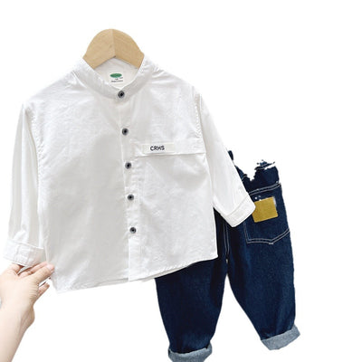 Camisa Infantil de Manga Larga en Colores Sólidos - Image 4