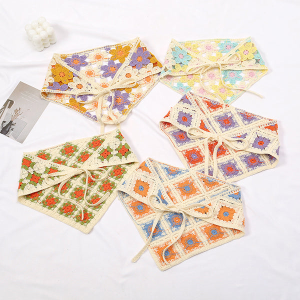 Pañoleta Triangular de Encaje Jacquard para Mujer