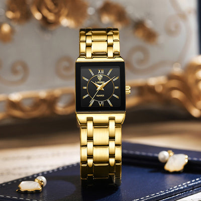 Reloj de Pareja Cuadrado Acero Inoxidable Estilo Ejecutivo - Image 3