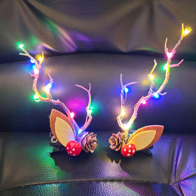 Diadema de Astas Navideña con Luz LED y Rama Decorativa - Image 7