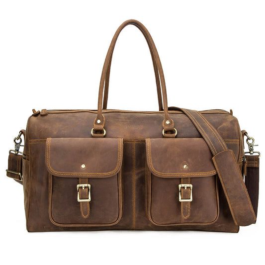 Bolsa de Viaje Grande en Cuero Crazy Horse Estilo Retro - Image 2