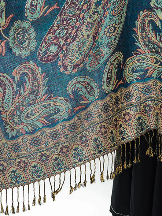 Poncho Bohemio Étnico Jacquard - Estilo Retro Nacional - Image 28