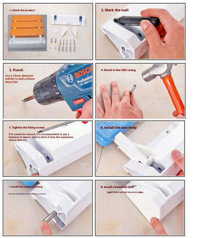 Taburete Plegable de Baño con Soporte de Pared - Seguro y Antideslizante para Adultos Mayores - Image 15