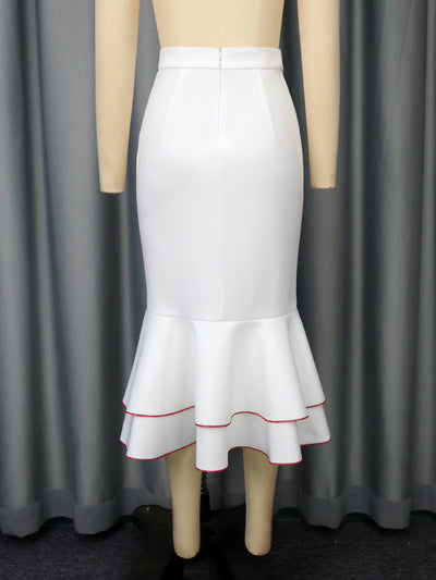 Conjunto Elegante: Blusa con Volantes y Falda Ajustada Efecto Sirena - Image 13