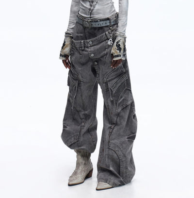 Pantalones de Trabajo Canvas Teñidos Asute con Cierre Diagonal y Cintura Reforzada - Image 9