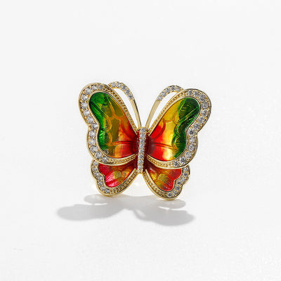 Conjunto de Tres Piezas: Collar, Anillo y Aretes de Perla de Agua Dulce con Diseño de Mariposa - Image 3